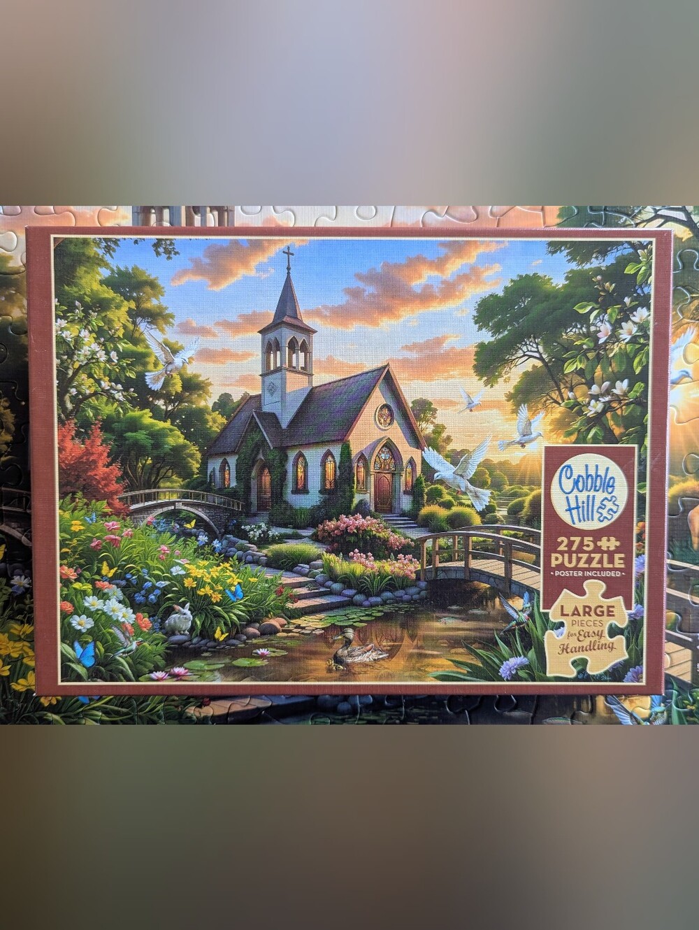 🧩Cobble Hill Easy Handling "Warm Welcome" 275-Piece Puzzle ⛪🕊️